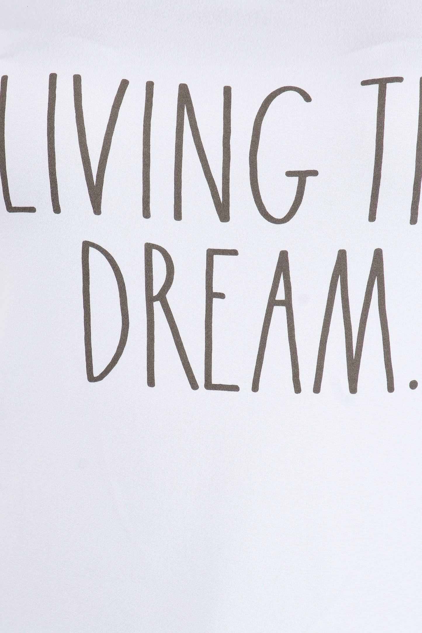 Women's "LIVING THE DREAM" Short Sleeve Side Slit Top and Short Pajama Set - Rae Dunn Wear