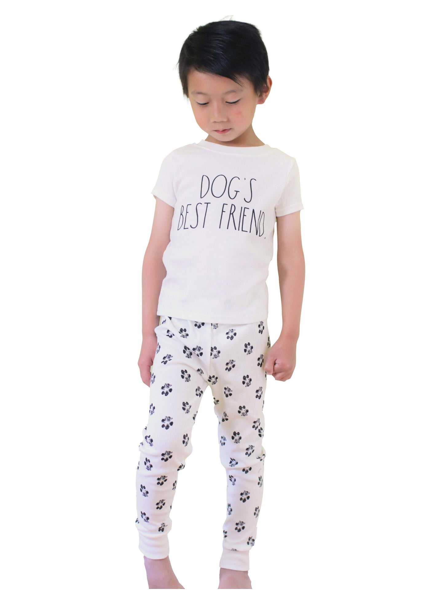 Boy's "DOGS BEST FRIEND" Short Sleeve Tee and Jogger Pajama Set - Rae Dunn Wear - B Pant Set