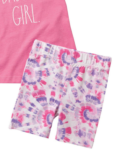 Girls "DADDY'S GIRL" Ruffle Sleeve Tank and Elastic Waistband Short Set - Rae Dunn Wear - G A Shorts Set