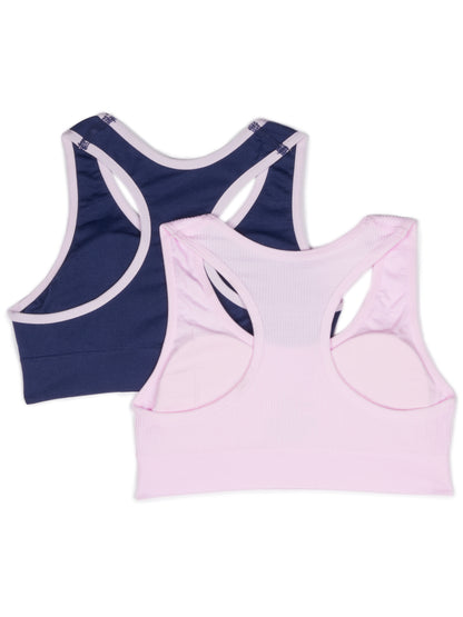 Girls "AWESOME" 2-Pack Seamless Ribbed Sports Bra Set - Rae Dunn Wear - G Bra