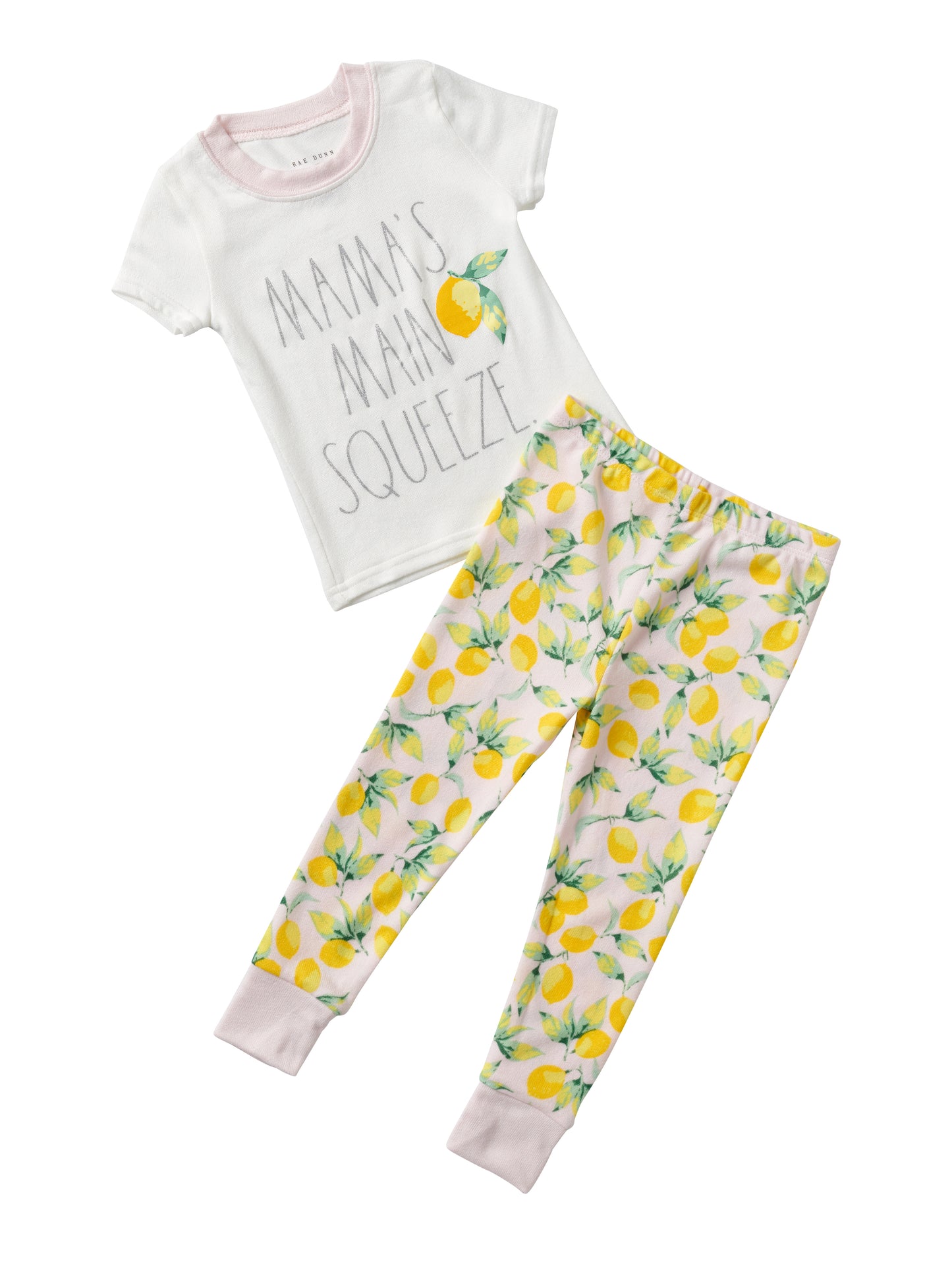 Girl's "MAMAS MAIN SQUEEZE" Short Sleeve Tee and Jogger Pajama Set - Rae Dunn Wear - G Pant Set