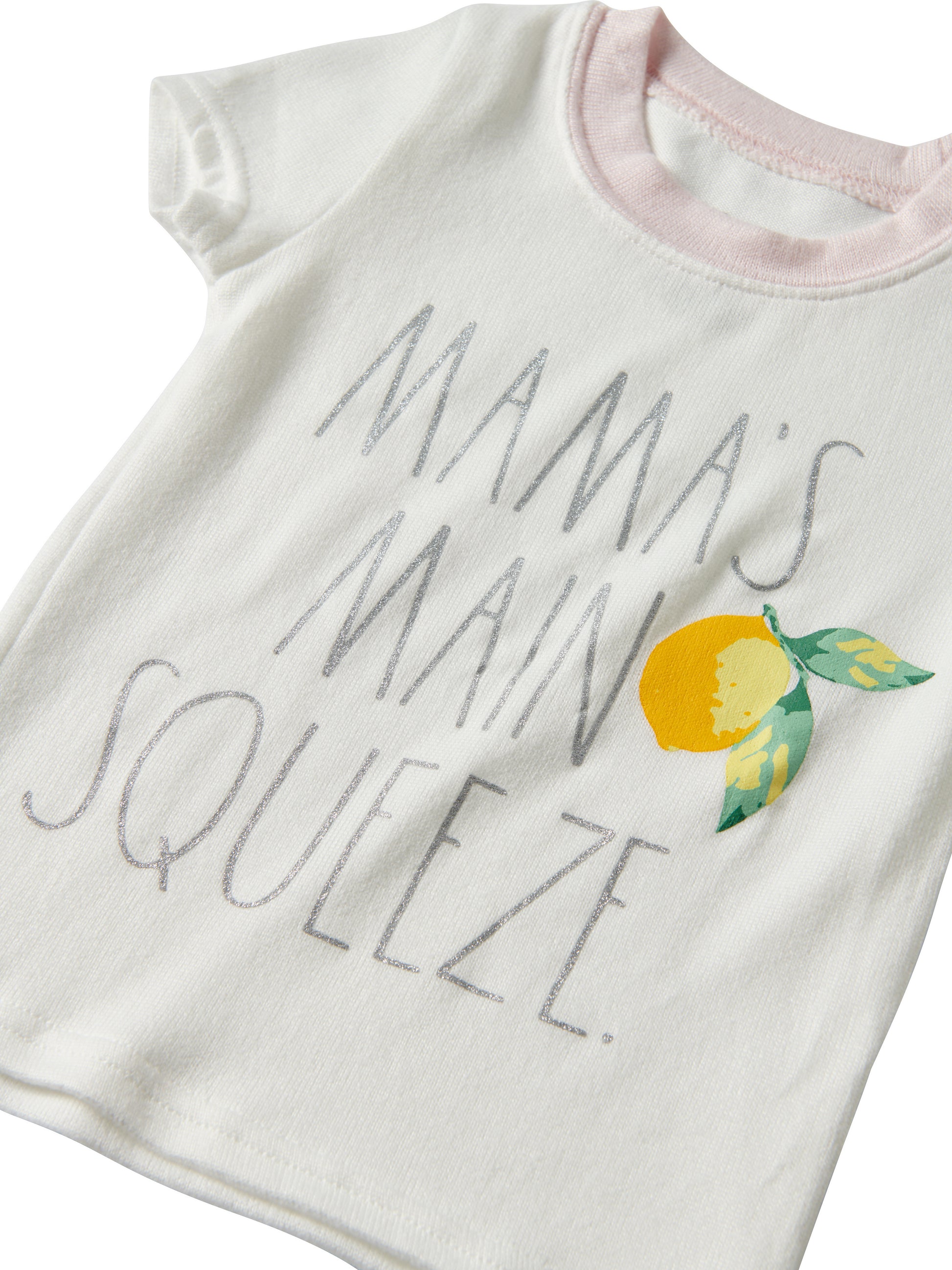 Girl's "MAMAS MAIN SQUEEZE" Short Sleeve Tee and Jogger Pajama Set - Rae Dunn Wear - G Pant Set