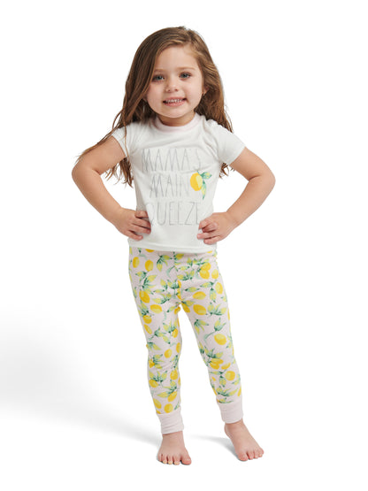 Girl's "MAMAS MAIN SQUEEZE" Short Sleeve Tee and Jogger Pajama Set - Rae Dunn Wear - G Pant Set