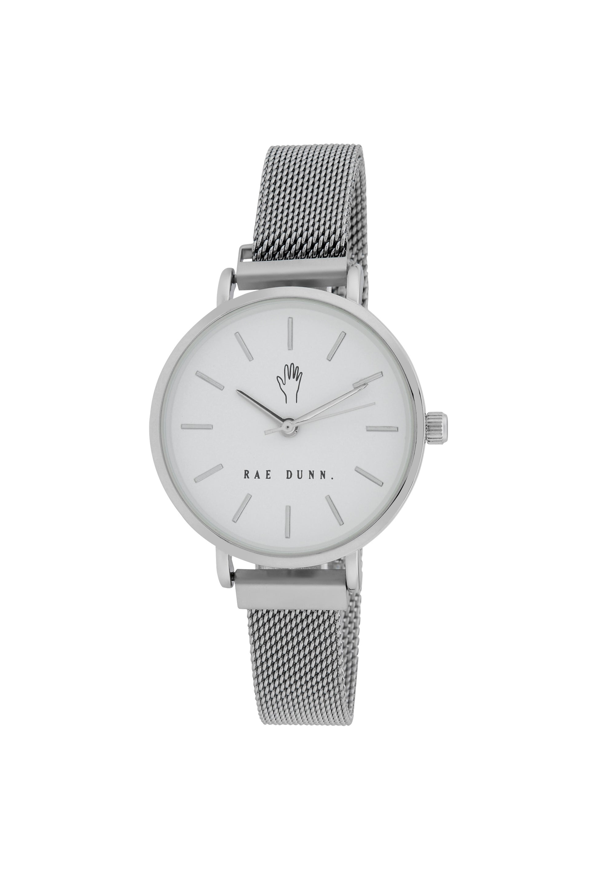 ROBIN Round Face Mesh Bracelet Watch in Silver, 33mm - Rae Dunn Wear - Watch