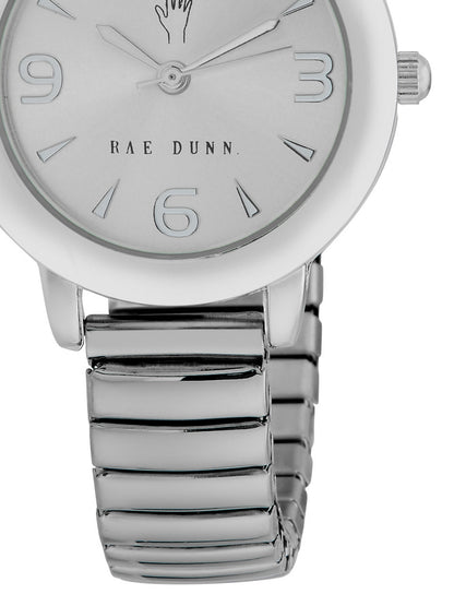 HEATHER Round Face Expandable Bracelet Watch in Silver, 30mm - Rae Dunn Wear - Watch