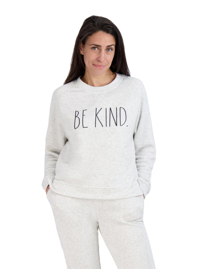 Women's "BE KIND" Sweatshirt and Drawstring Jogger Pajama Set - Rae Dunn Wear - W A Pants Set