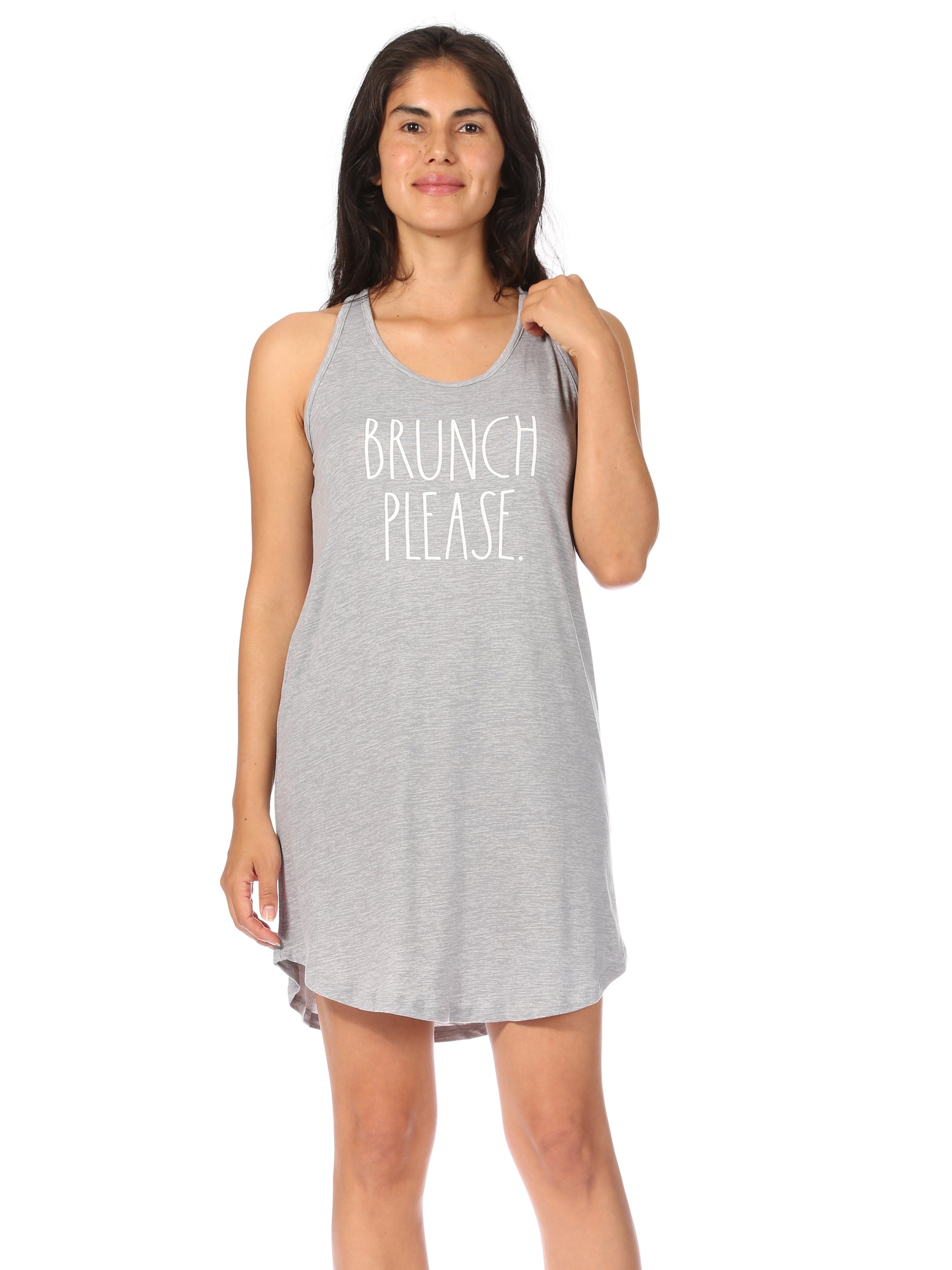 Women's "BRUNCH PLEASE" 2-Piece Chemise and Robe Travel Pajama Set - Rae Dunn Wear - W Travel Set