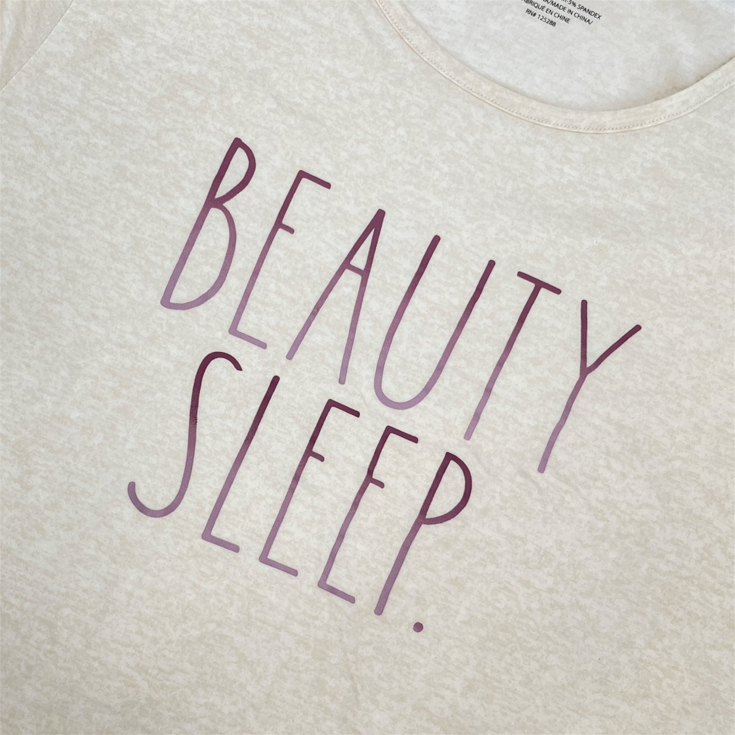 RAE DUNN Women's 2-Pack Short Sleeve Shirttail Nightshirt Recycled, Pink Polka Dot and Oatmeal, M