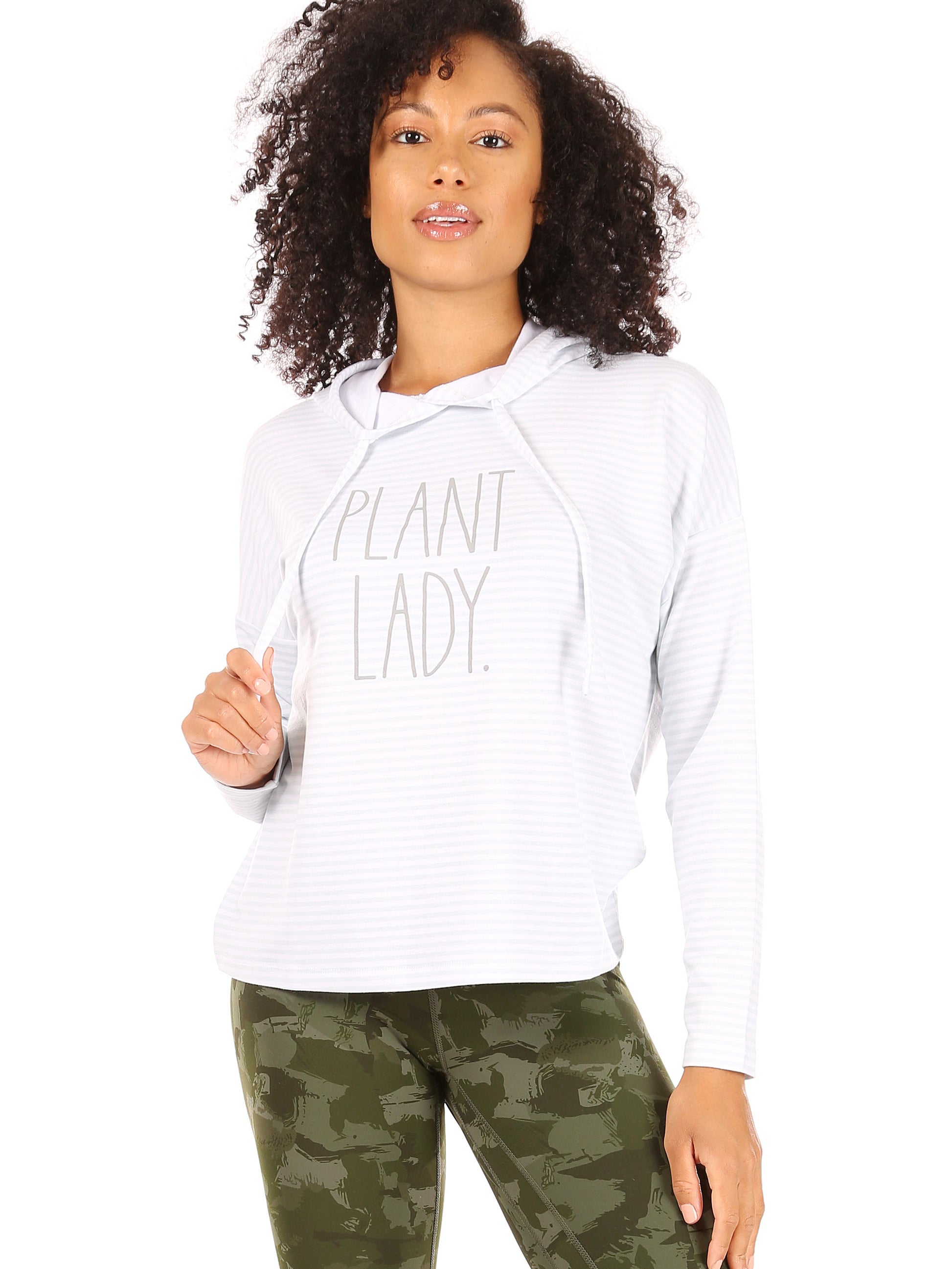 Women's "PLANT LADY" Slim Fit Pullover Fashion Hoodie - Rae Dunn Wear - W Hoodie