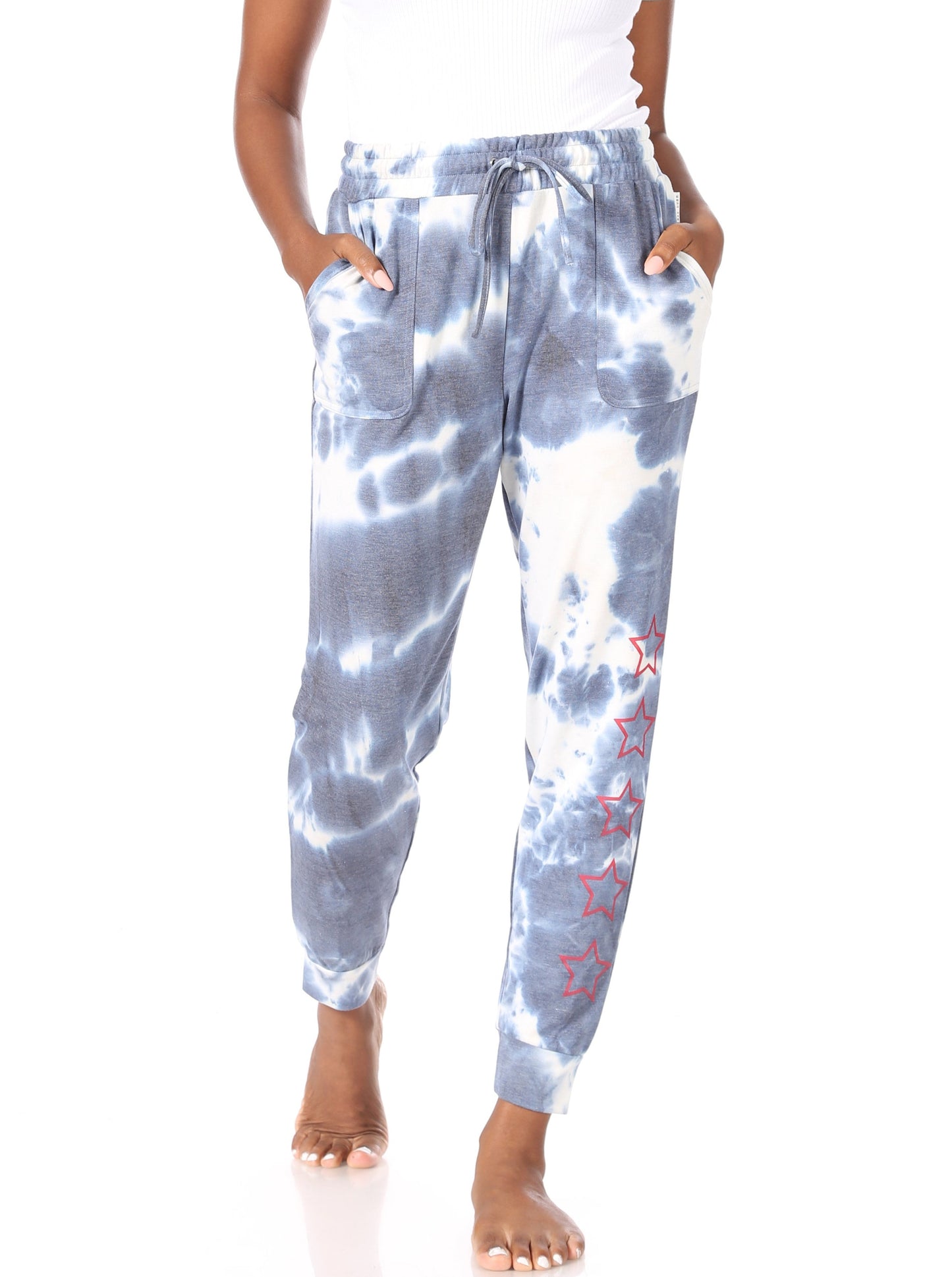 Women's Tie-Dye Drawstring Jogger with Pockets - Rae Dunn Wear - W A Pant