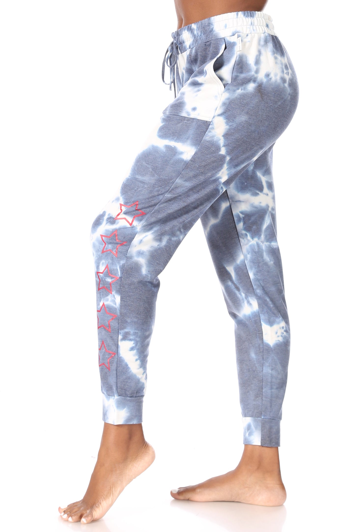 Women's Tie-Dye Drawstring Jogger with Pockets - Rae Dunn Wear - W A Pant