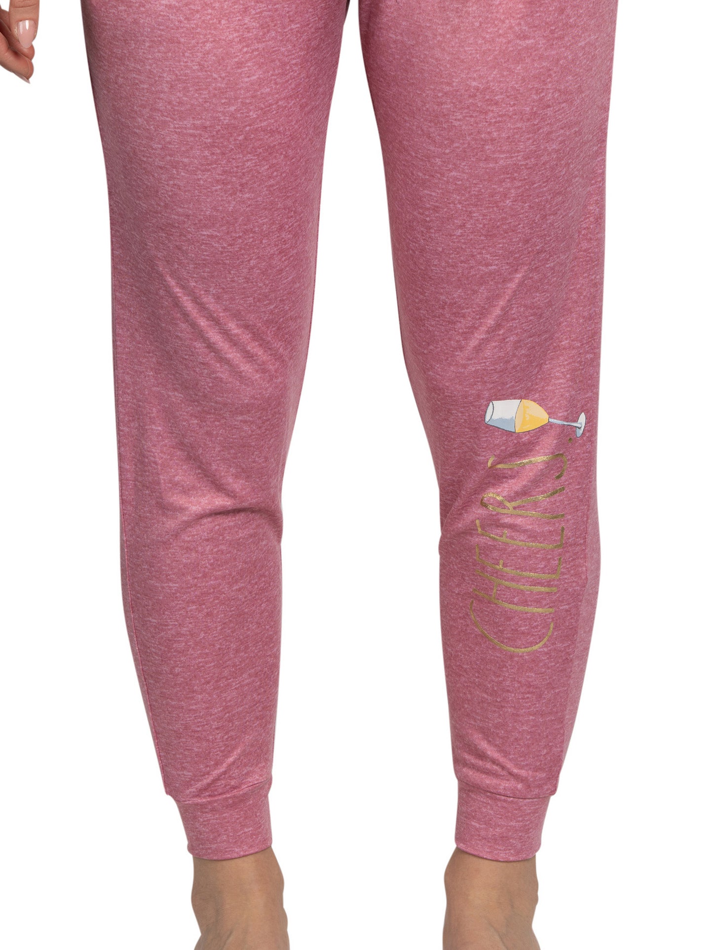 Women's "CHEERS" Jogger Pajama Pants with Pockets and Drawstring