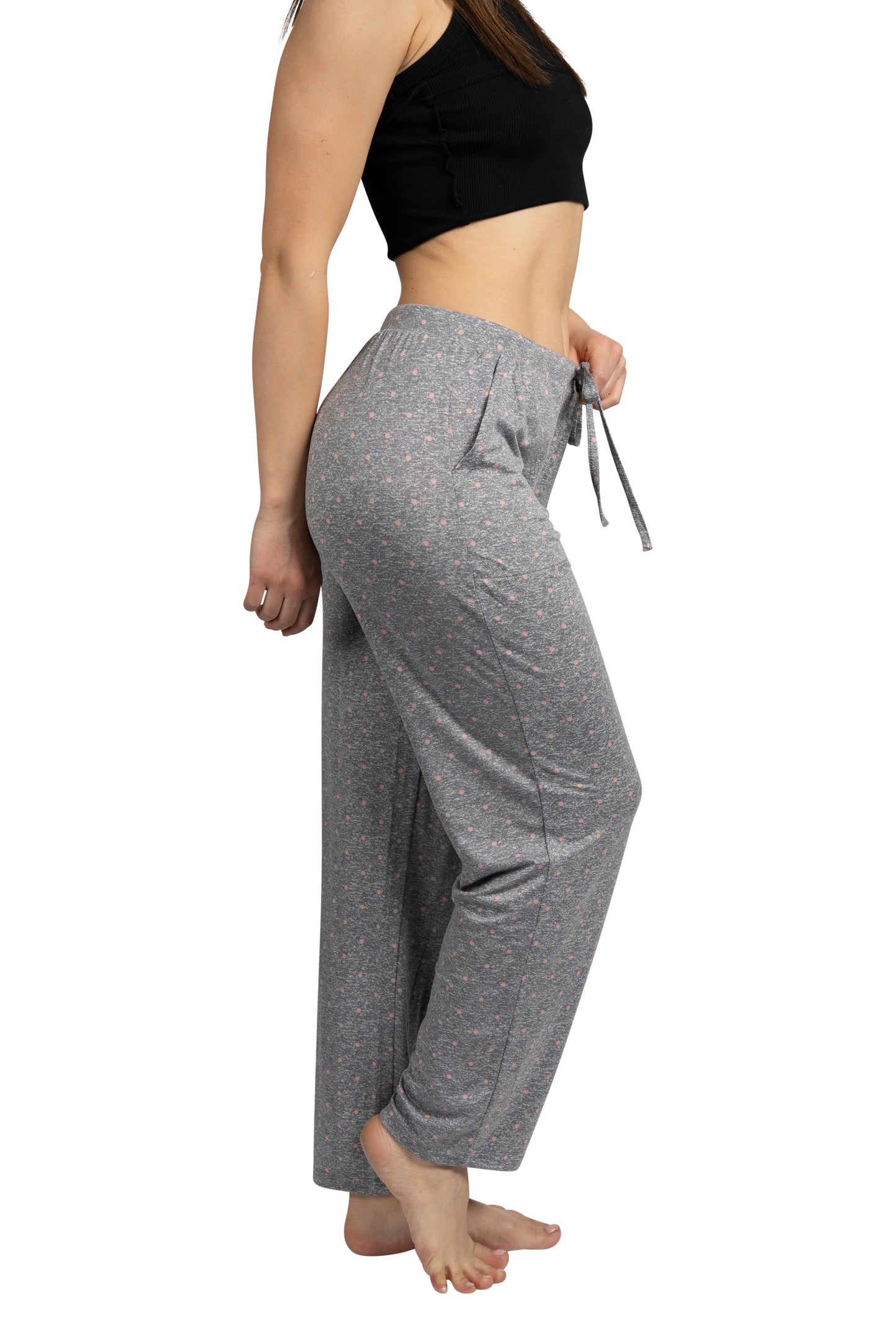 Women's "HOMEBODY" Tapered Leg Drawstring Pajama Pants with Pockets and Graphic Text