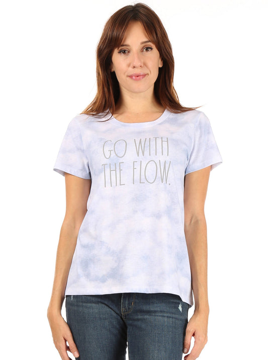 Women's "GO WITH THE FLOW" Short Sleeve Icon T-Shirt - Rae Dunn Wear - W T-Shirt