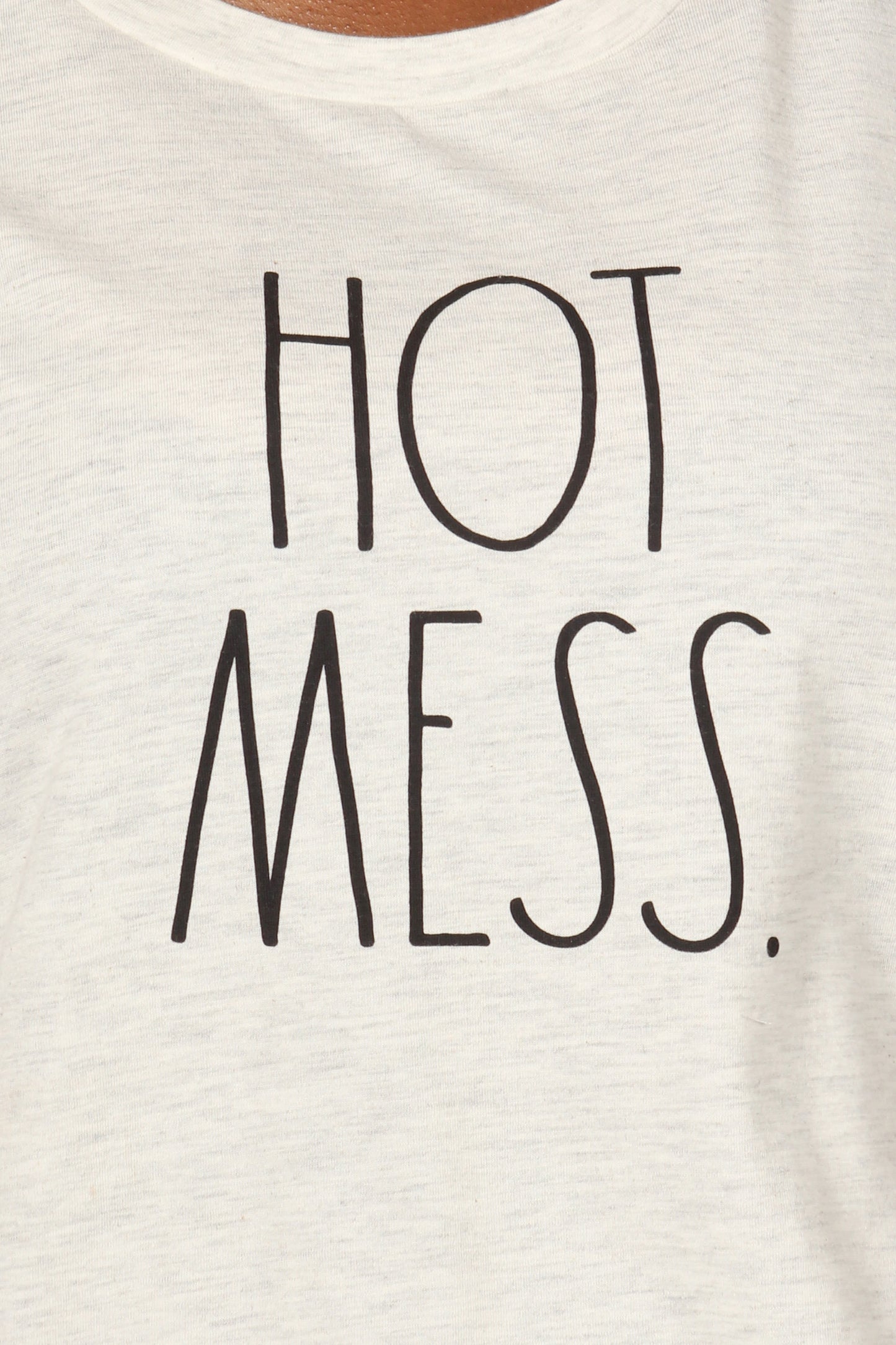 Women's "HOT MESS" Short Sleeve Shirttail Hem T-Shirt - Rae Dunn Wear - W T-Shirt