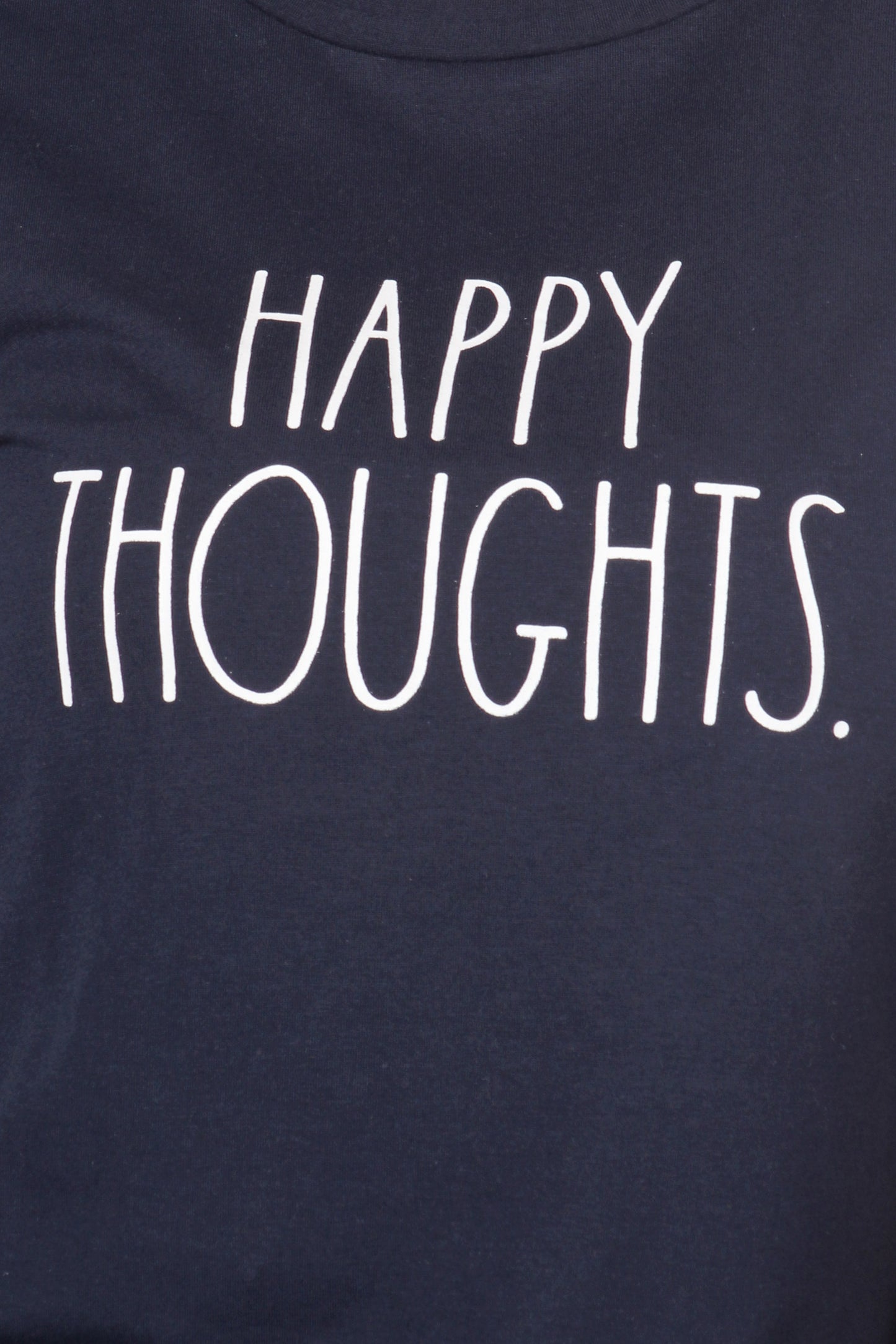 Women's "HAPPY THOUGHTS" Short Sleeve Shirttail Hem T-Shirt - Rae Dunn Wear - W T-Shirt