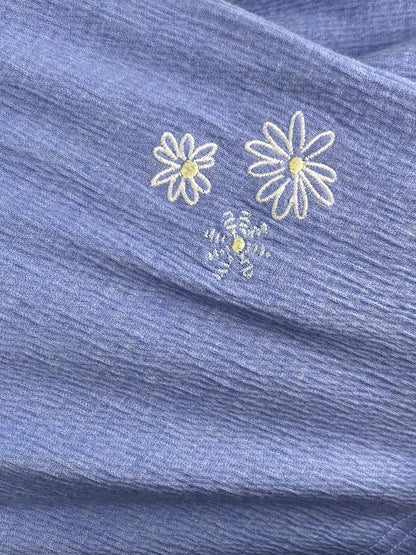 Women's SLEEP Short Sleeve Notch Collar Top and Elastic Waistband Shorts Soft Gauze Pajama Set