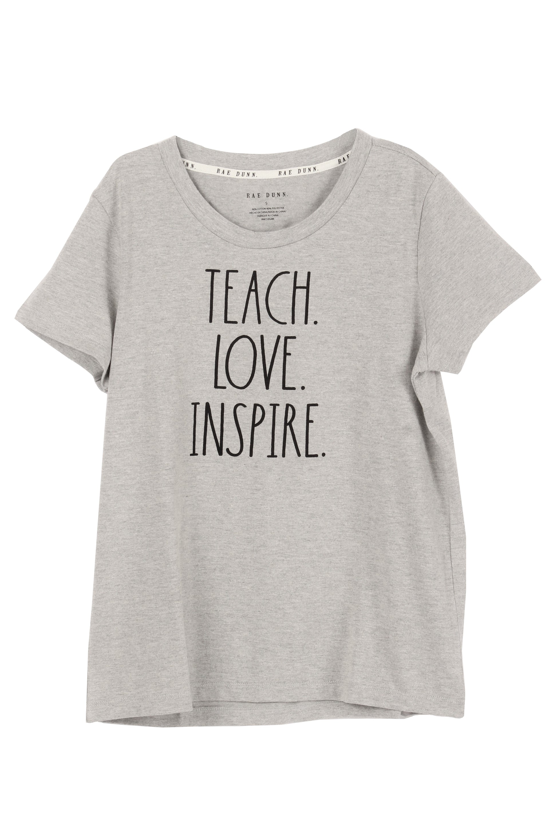 Women's "TEACH LOVE INSPIRE" Short Sleeve Icon T-Shirt - Rae Dunn Wear