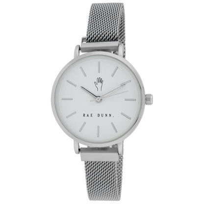 Rae Dunn Women's Sleek Round Face Mesh Watch - Rae Dunn Wear