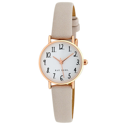 Rae Dunn Women's Small Round Face Vegan Leather Strap Watch - Rae Dunn Wear