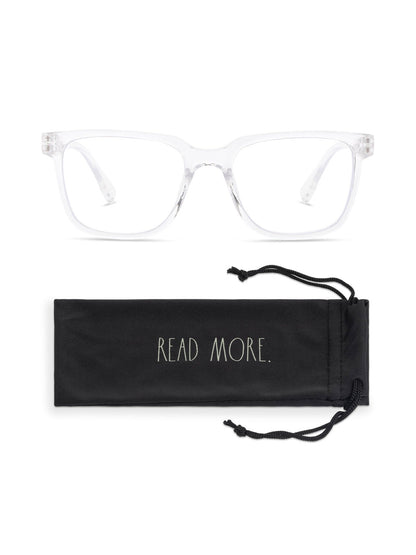 VELMA Blue Light Blocking Reading Glasses with READ MORE Signature Font - Rae Dunn Wear