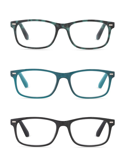 LOU 3-Pack Premium Reading Glasses with "FOCUS" Signature Font - Rae Dunn Wear