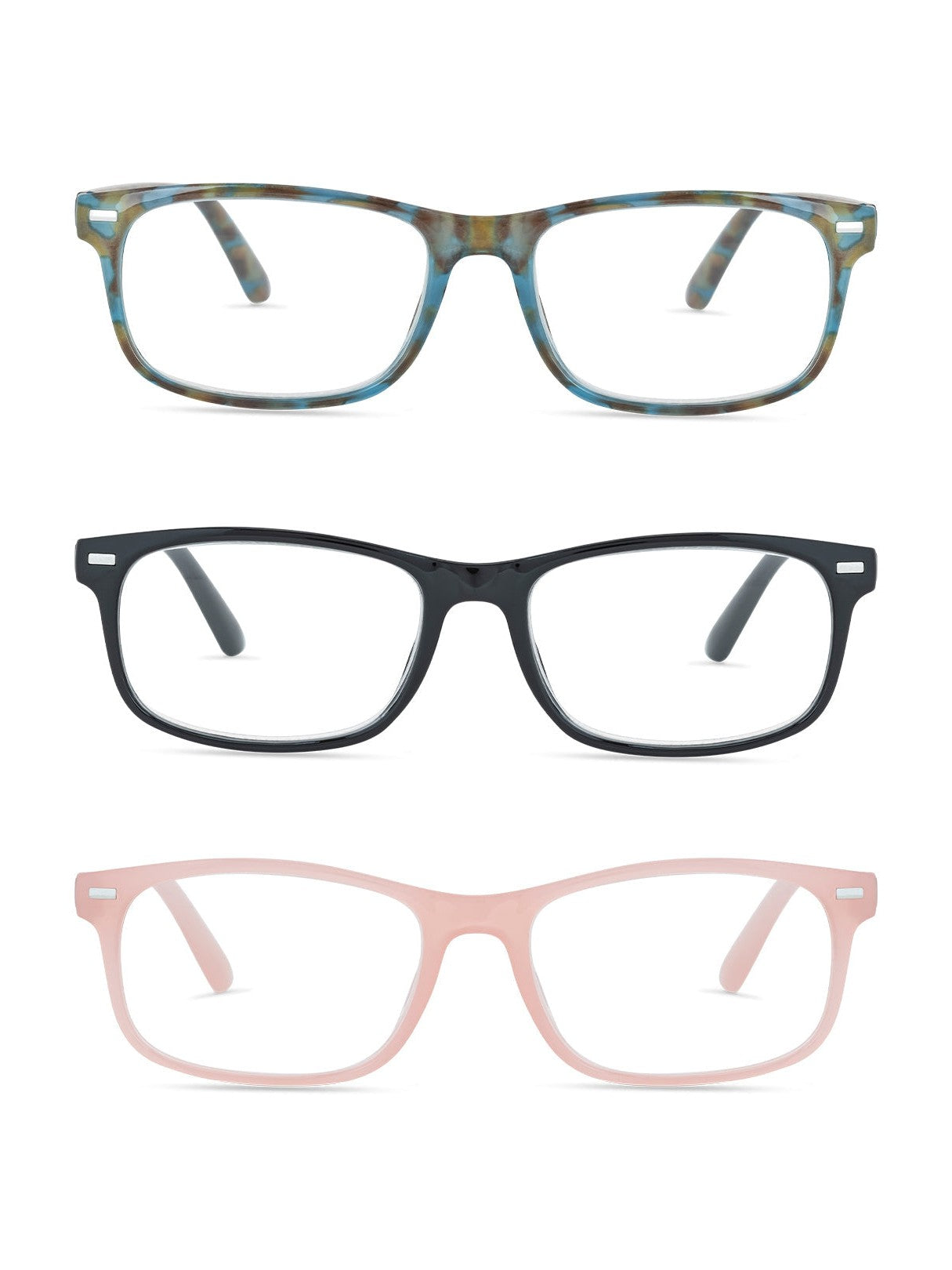 LOU 3-Pack Premium Reading Glasses with "FOCUS" Signature Font - Rae Dunn Wear