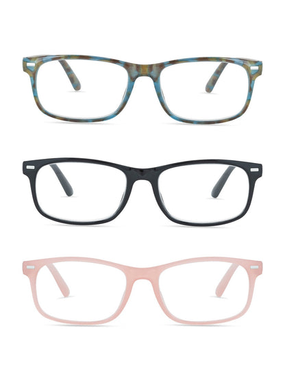 LOU 3-Pack Premium Reading Glasses with "FOCUS" Signature Font - Rae Dunn Wear