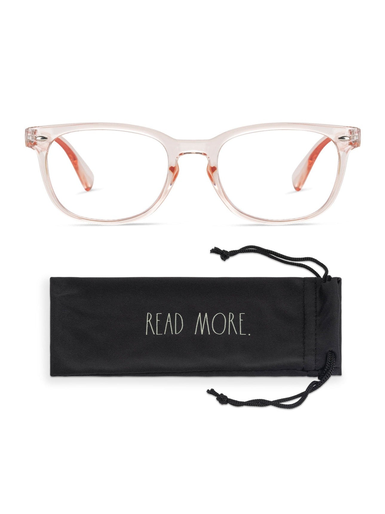 JUDY Blue Light Blocking Reading Glasses with "READ MORE" Signature Font Case - Rae Dunn Wear