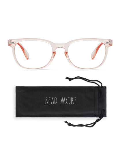 JUDY Blue Light Blocking Reading Glasses with "READ MORE" Signature Font Case - Rae Dunn Wear