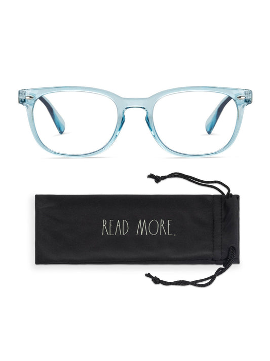 JUDY Blue Light Blocking Reading Glasses with "READ MORE" Signature Font Case - Rae Dunn Wear