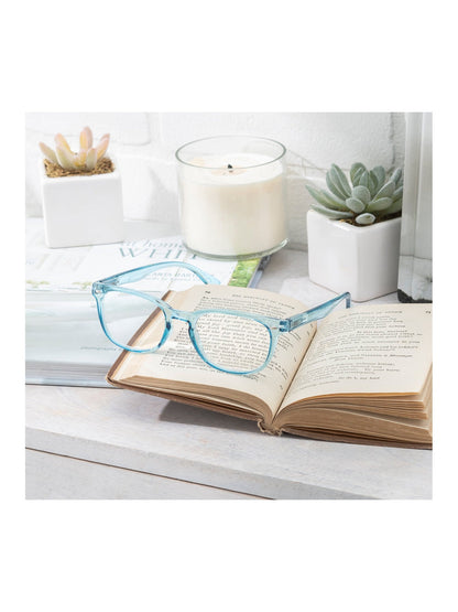 JUDY Blue Light Blocking Reading Glasses with "READ MORE" Signature Font Case - Rae Dunn Wear