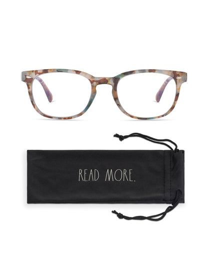 JUDY Blue Light Blocking Reading Glasses with "READ MORE" Signature Font Case - Rae Dunn Wear