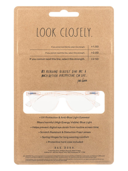 JUDY 2-Pack Blue Light Blocking Reading Glasses with "READ MORE" Signature Font Hard Case - Rae Dunn Wear