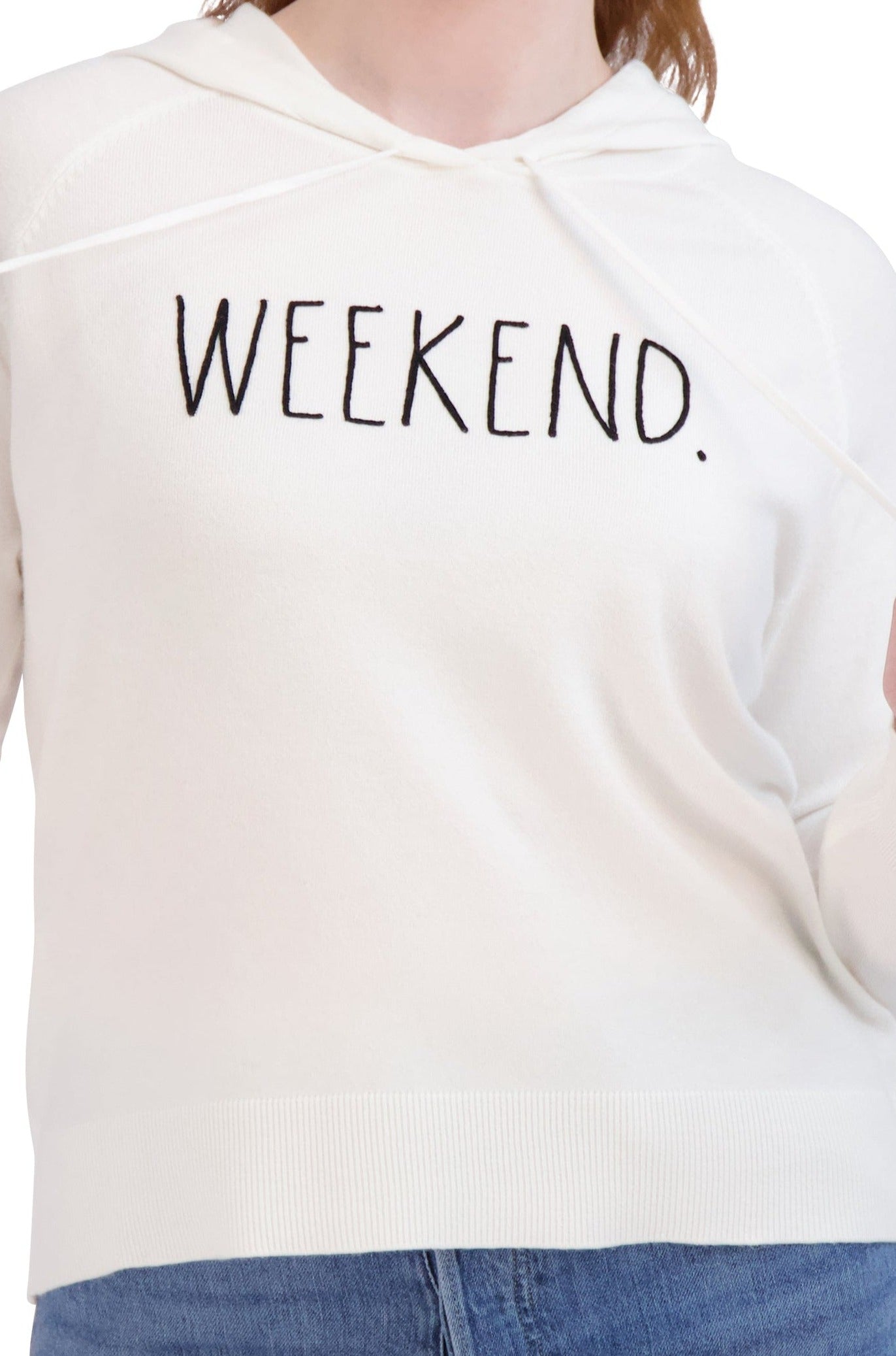 Women's "WEEKEND" Knit Pullover Hoodie - Rae Dunn Wear