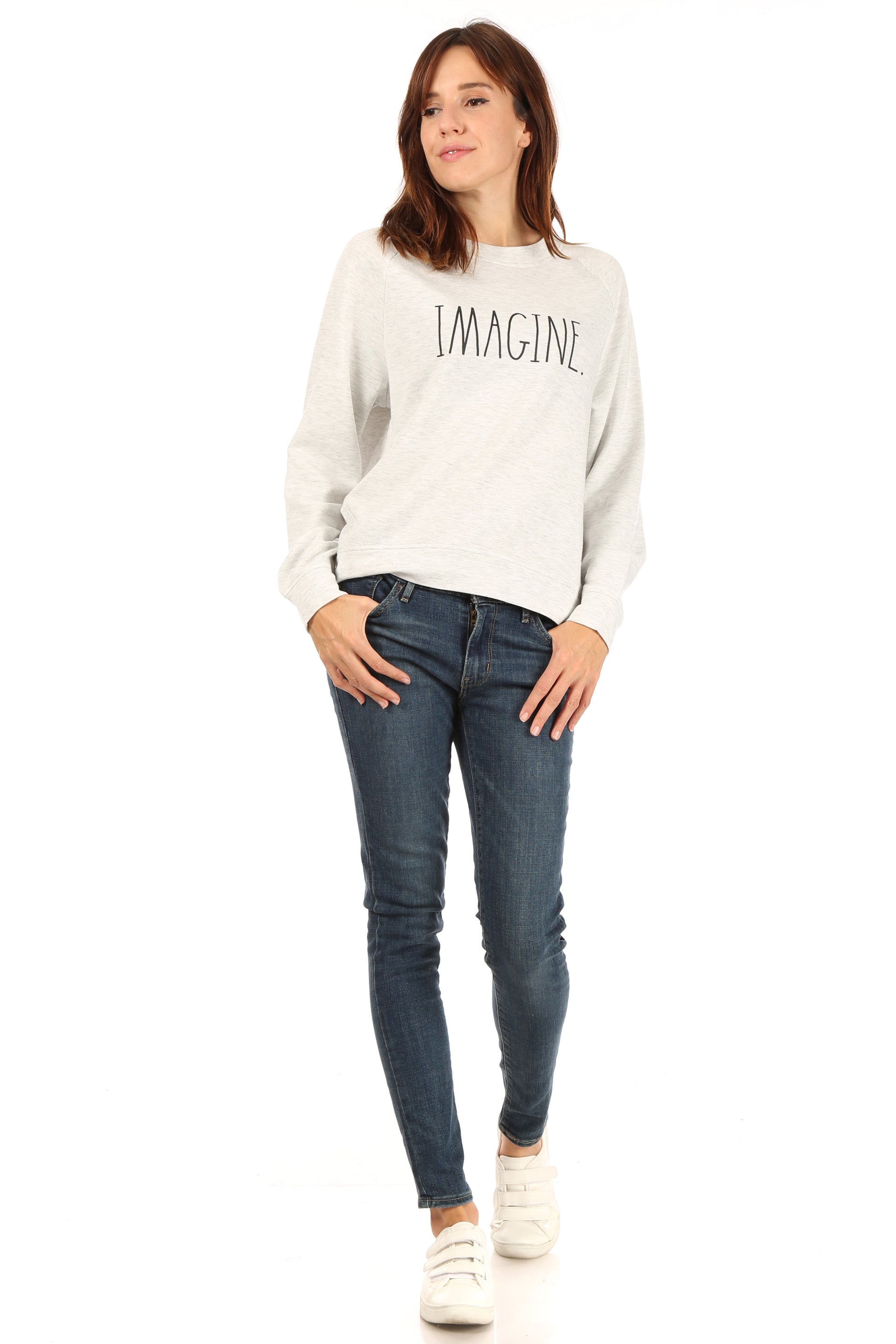 Women's "IMAGINE" Studio Raglan Sweatshirt - Shop Rae Dunn Apparel and Sleepwear