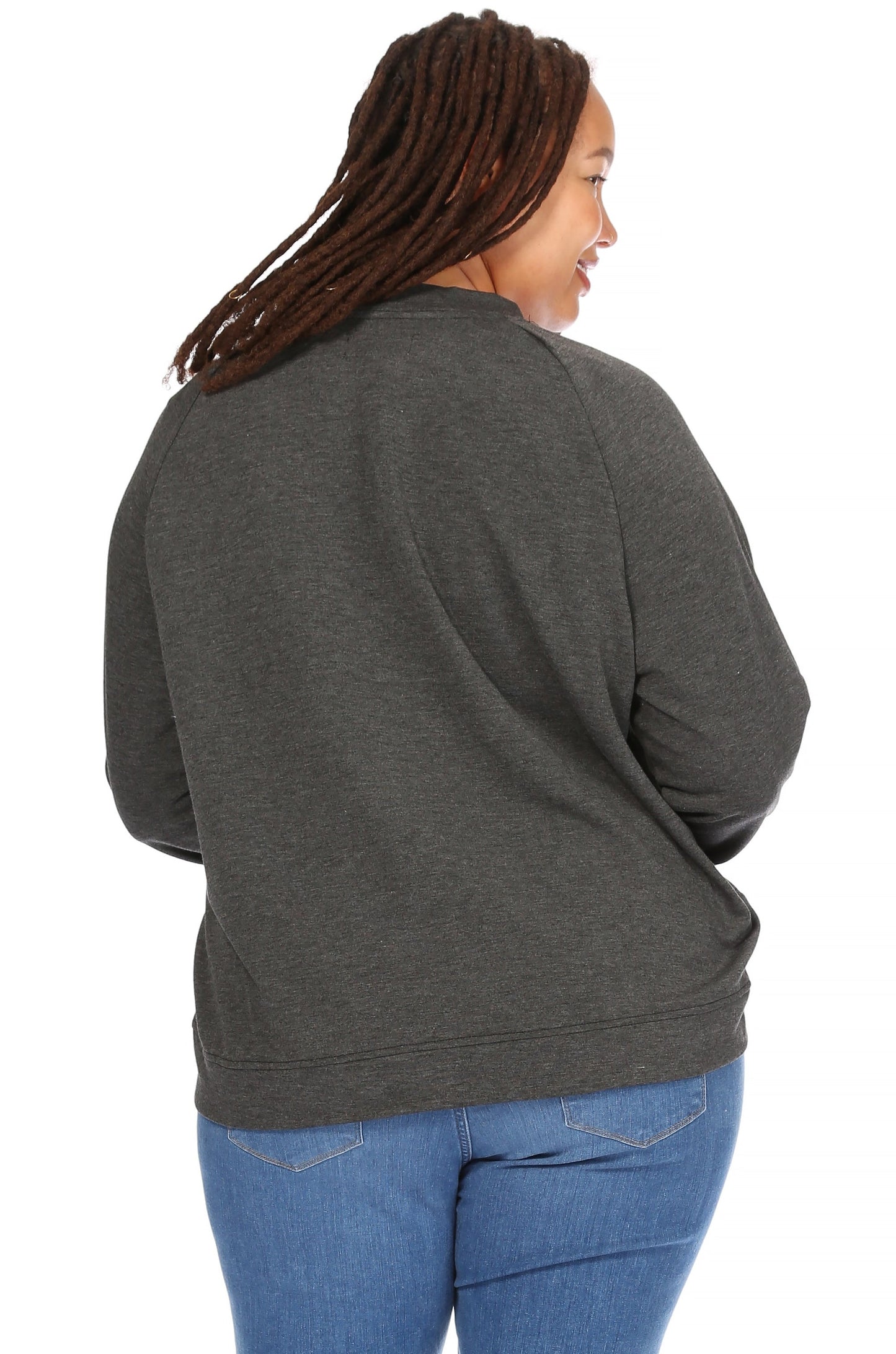 Women's "DOG LOVER" Plus Size Studio Raglan Pullover Sweatshirt - Rae Dunn Wear