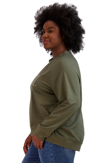 Women's "GRATEFUL" Plus Size Studio Raglan Sweatshirt - Rae Dunn Wear