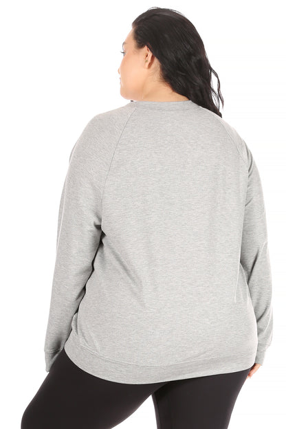 Women's "TAKE IT EASY" Plus Size Studio Raglan Sweatshirt - Rae Dunn Wear