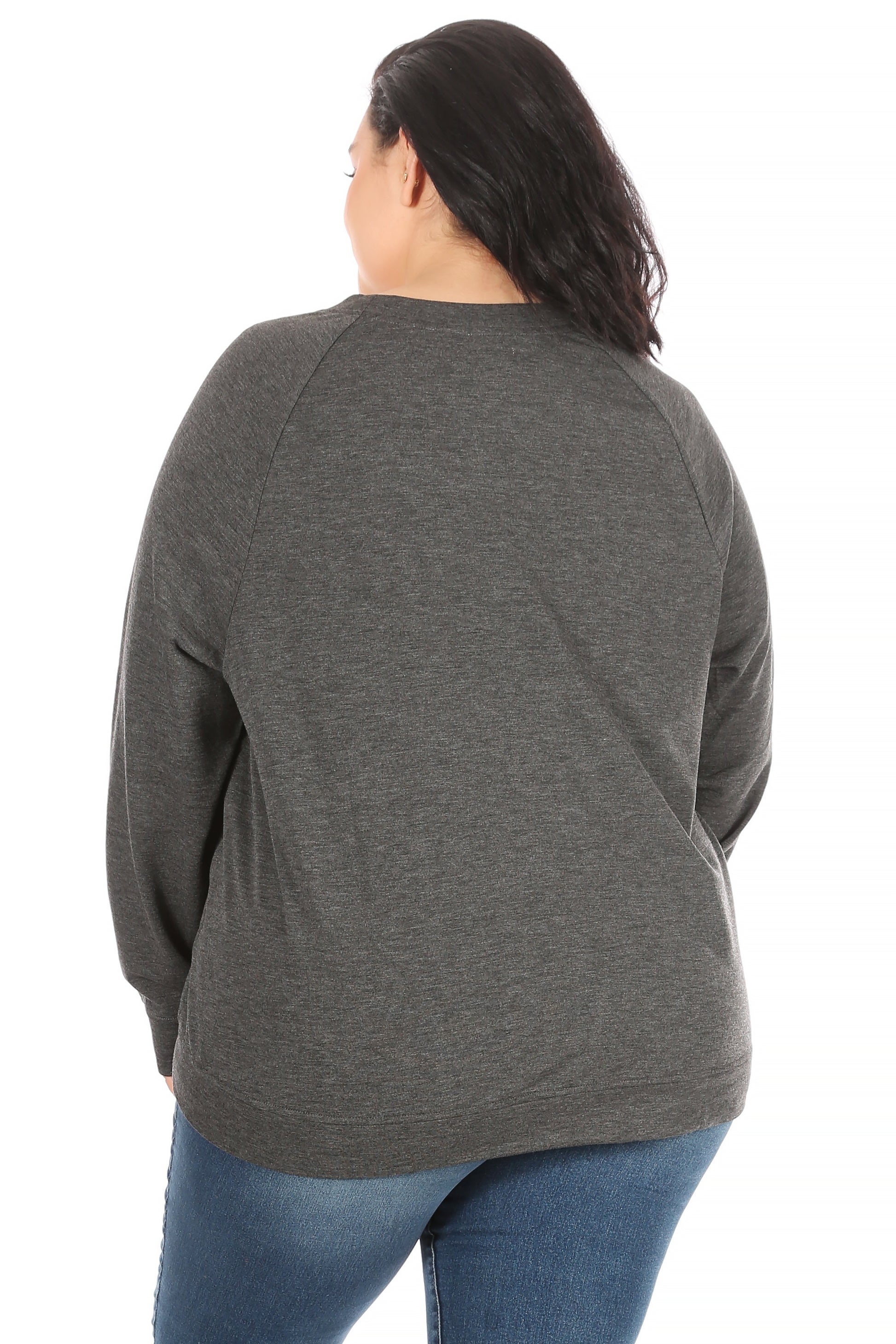 Women's "BENDECIDA" Plus Size Studio Raglan Sweatshirt - Rae Dunn Wear