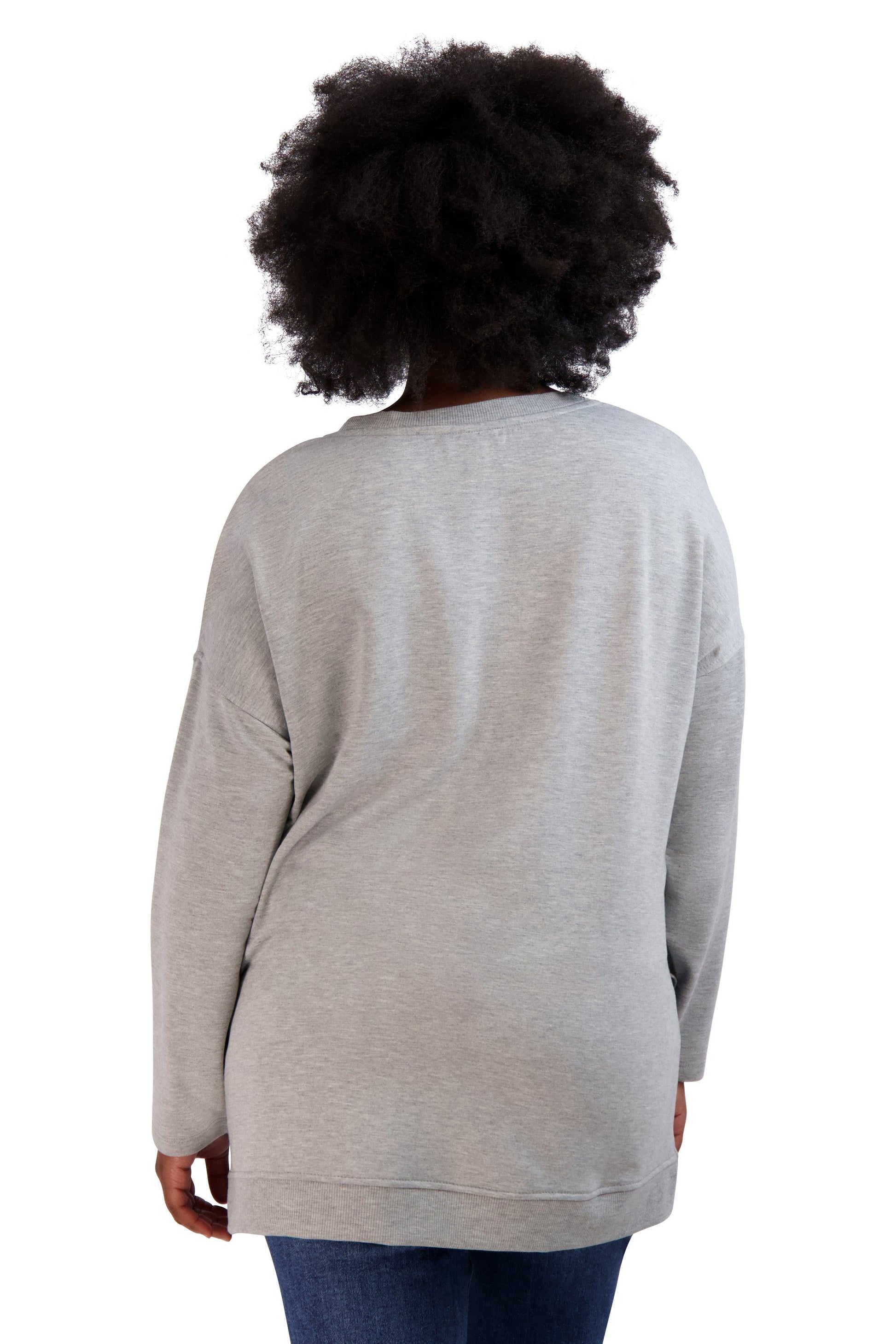 Women's Plus Size "BLESSED" HiLo Pullover Sweatshirt - Rae Dunn Wear