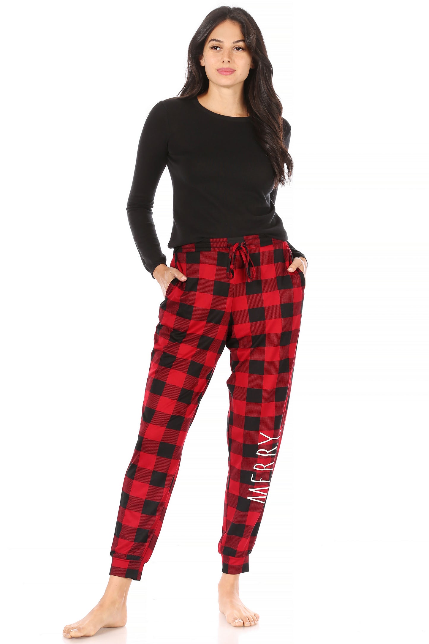 Women's "MERRY" & "COZY" 2-Pack Drawstring Jogger - Rae Dunn Wear