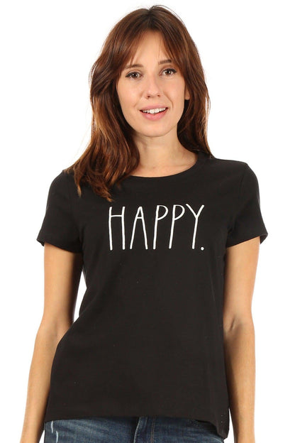 Women's "HAPPY" Short Sleeve Icon T-Shirt - Shop Rae Dunn Apparel and Sleepwear