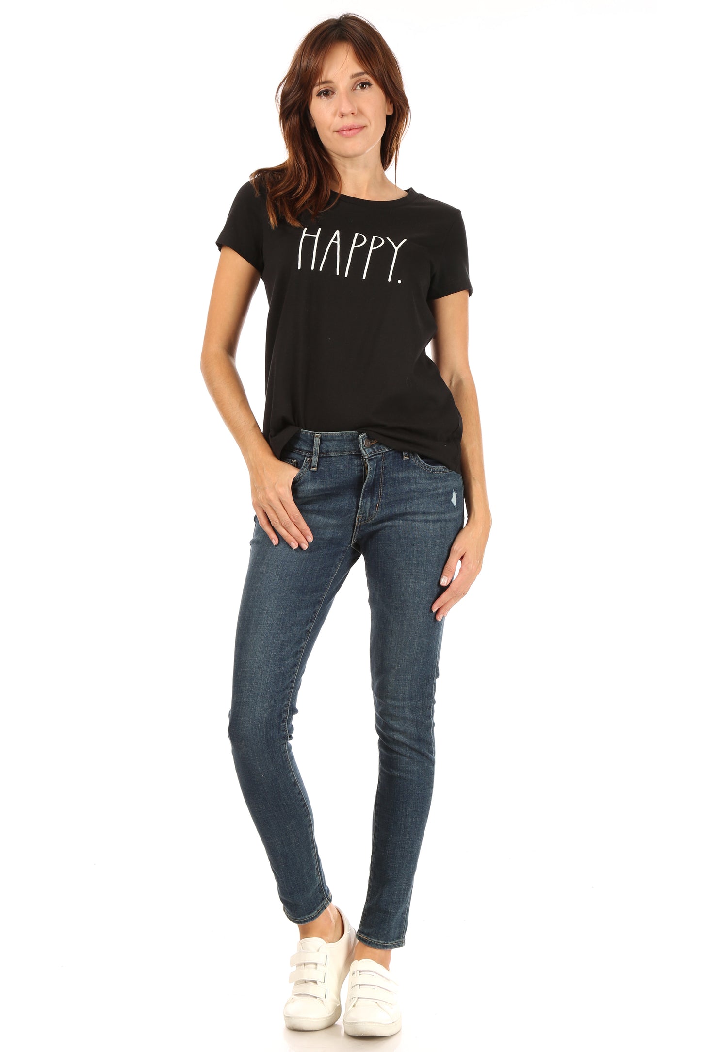 Women's "HAPPY" Short Sleeve Icon T-Shirt - Shop Rae Dunn Apparel and Sleepwear