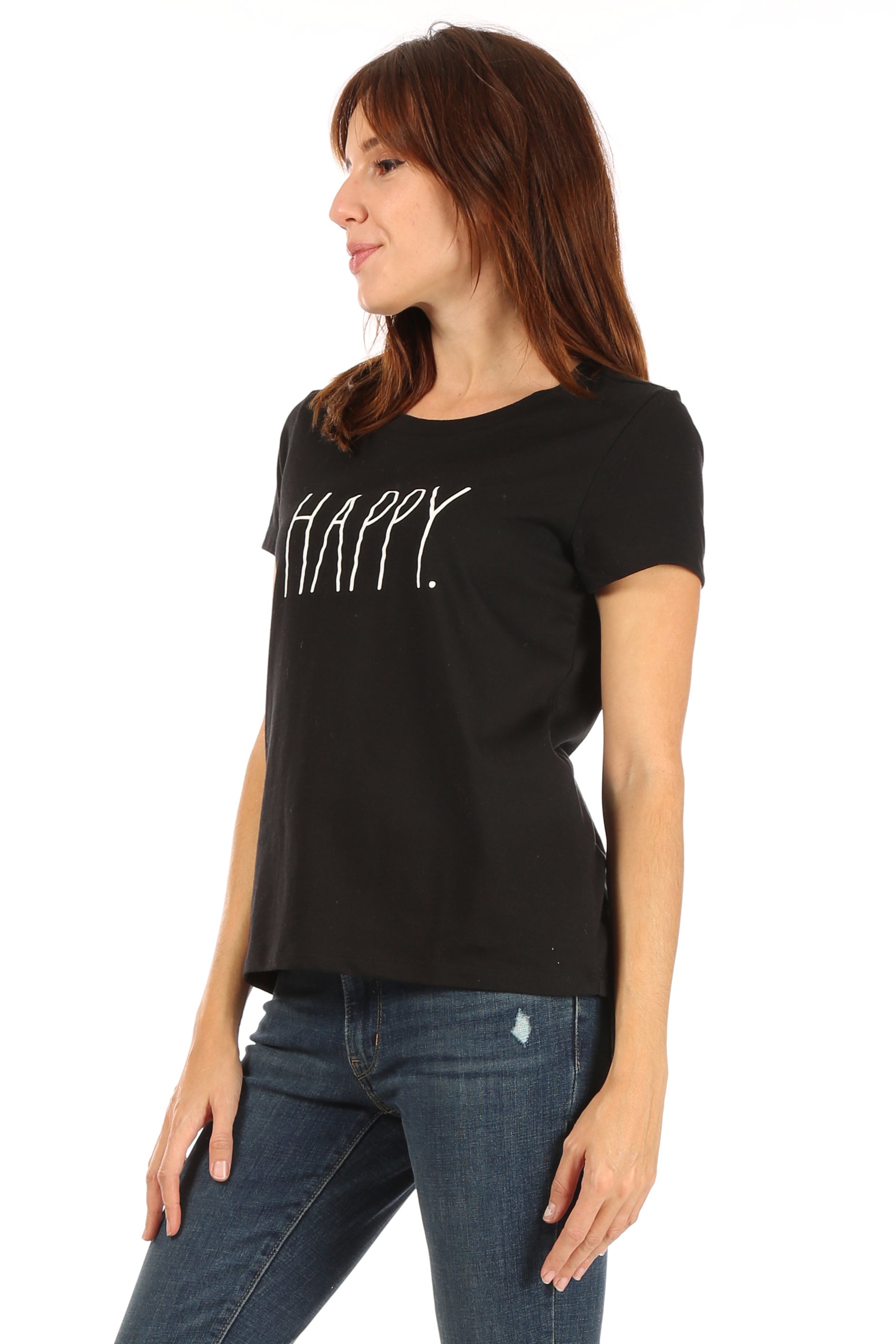 Women's "HAPPY" Short Sleeve Icon T-Shirt - Shop Rae Dunn Apparel and Sleepwear