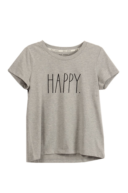 Women's "HAPPY" Short Sleeve Icon T-Shirt - Shop Rae Dunn Apparel and Sleepwear