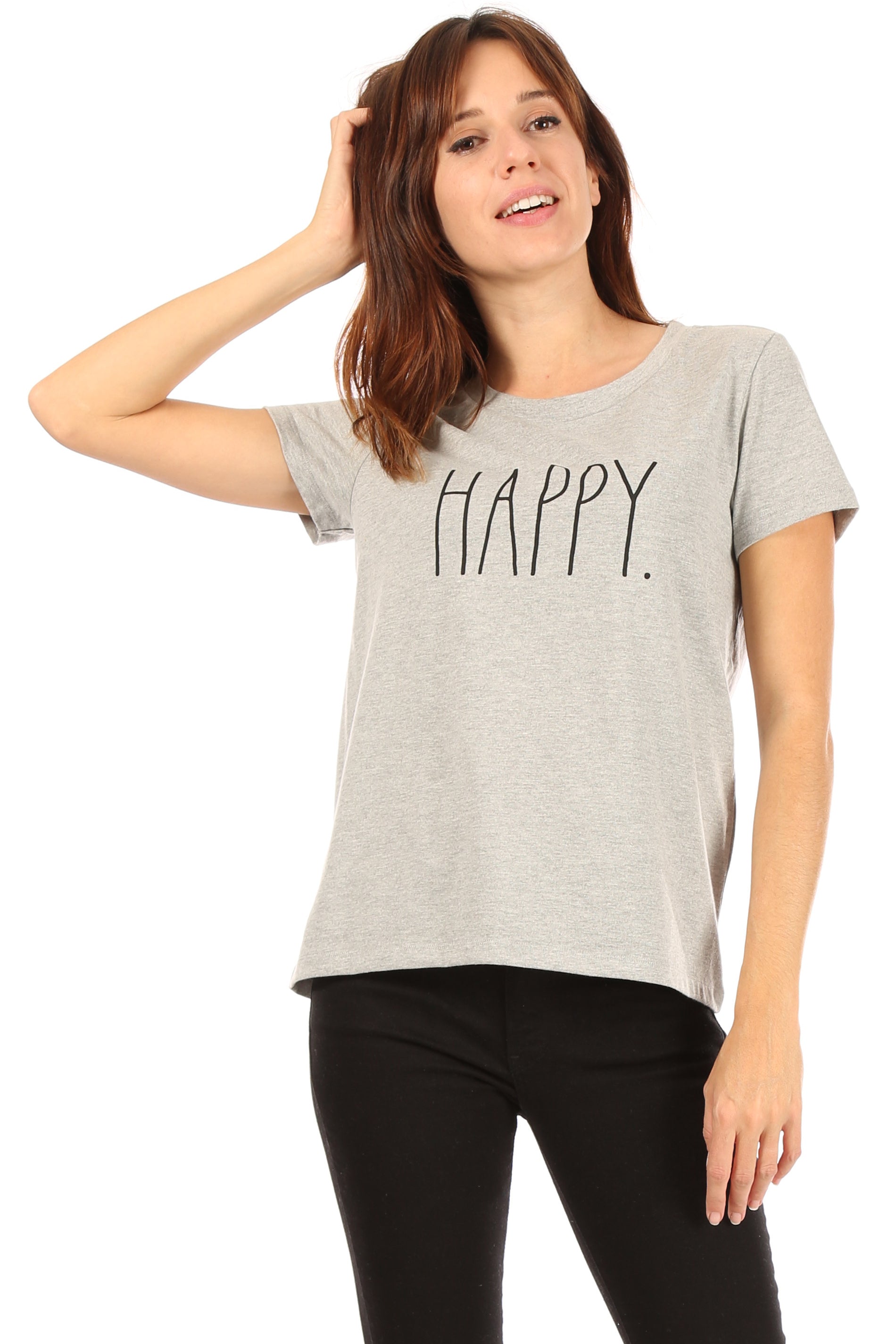 Women's "HAPPY" Short Sleeve Icon T-Shirt - Shop Rae Dunn Apparel and Sleepwear