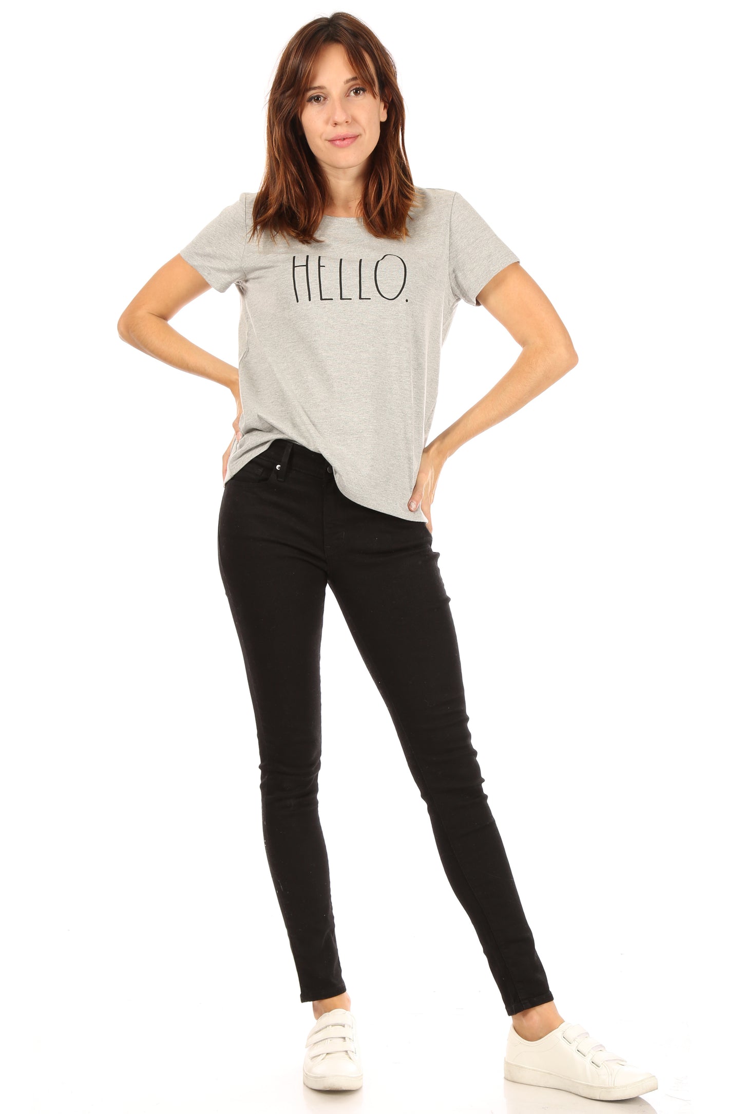 Women's "HELLO" Short Sleeve Icon T-Shirt - Shop Rae Dunn Apparel and Sleepwear