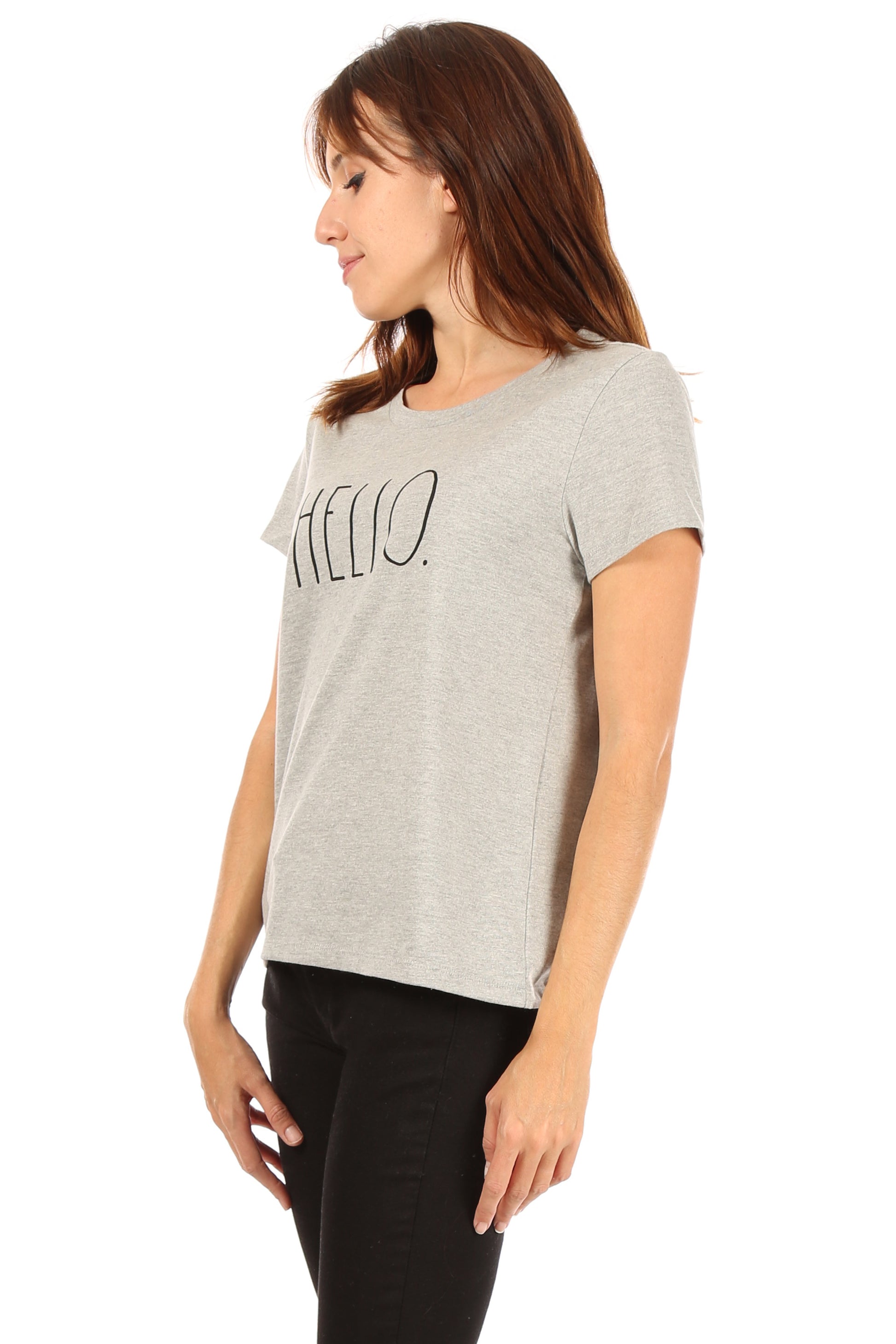 Women's "HELLO" Short Sleeve Icon T-Shirt - Shop Rae Dunn Apparel and Sleepwear