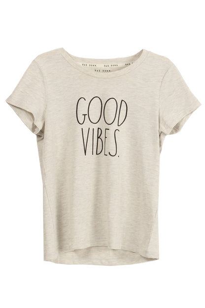 Women's "GOOD VIBES" Short Sleeve Icon T-Shirt - Shop Rae Dunn Apparel and Sleepwear